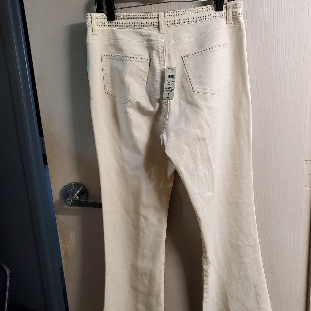 Cache White Rhinestone Embellished Jeans - Picture 8 of 9